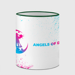 Кружка 3D Angels of Death neon gradient style: надпись и сим, цвет: 3D-зеленый кант — фото 2