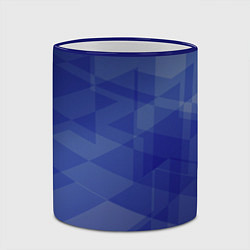 Кружка 3D Абстрактные синие прямоугольные фигуры, цвет: 3D-синий кант — фото 2