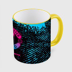 Кружка 3D Manchester United - neon gradient, цвет: 3D-желтый кант