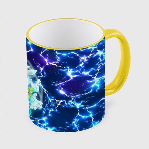 Кружка цветная Ёж Сильвер / 3D-Желтый кант – фото 1