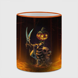 Кружка 3D Пугало с ножницами - Halloween, цвет: 3D-оранжевый кант — фото 2