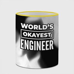 Кружка 3D Worlds okayest engineer - dark, цвет: 3D-желтый кант — фото 2