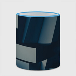 Кружка 3D Множество объёмных прямоугольников и фигур, цвет: 3D-небесно-голубой кант — фото 2