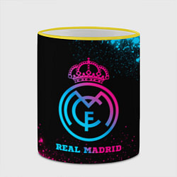 Кружка 3D Real Madrid - neon gradient, цвет: 3D-желтый кант — фото 2