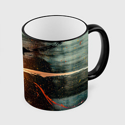 Кружка 3D Светло-синий абстрактный фон и брызки красок, цвет: 3D-черный кант