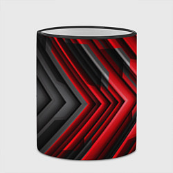 Кружка 3D Чёрно-красный паркет графика, цвет: 3D-черный кант — фото 2