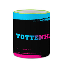 Кружка 3D Tottenham - neon gradient: надпись и символ, цвет: 3D-светло-зеленый кант — фото 2