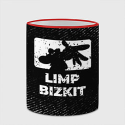 Кружка 3D Limp Bizkit с потертостями на темном фоне, цвет: 3D-красный кант — фото 2