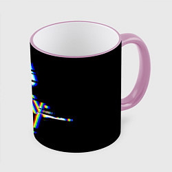 Кружка 3D Stray glitch logo, цвет: 3D-розовый кант