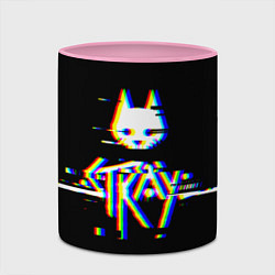 Кружка 3D Stray glitch logo, цвет: 3D-белый + розовый — фото 2