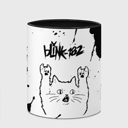 Кружка 3D Blink 182 рок кот на светлом фоне, цвет: 3D-белый + черный — фото 2
