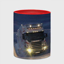 Кружка 3D Для фуры Scania нет преград, цвет: 3D-белый + красный — фото 2