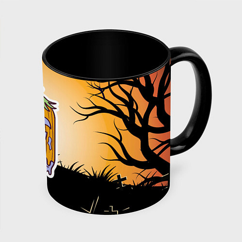 Кружка цветная Тыквенное мороженое / 3D-Белый + черный – фото 1