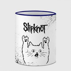 Кружка 3D Slipknot рок кот на светлом фоне, цвет: 3D-синий кант — фото 2