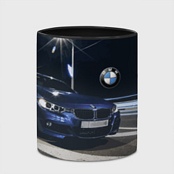 Кружка 3D BMW на ночной трассе, цвет: 3D-белый + черный — фото 2