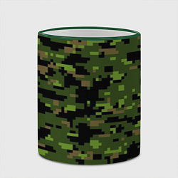 Кружка 3D Камуфляж лесной пиксель, цвет: 3D-зеленый кант — фото 2
