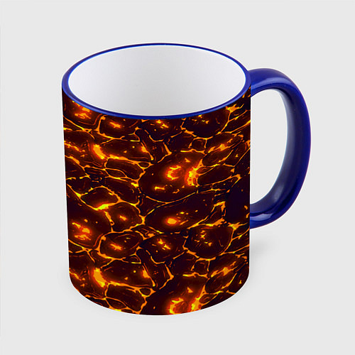 Кружка цветная Раскалённый камуфляж / 3D-Синий кант – фото 1