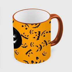 Кружка цветная Тыква на Хэллоуин