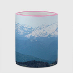Кружка 3D Кавказские горы, цвет: 3D-розовый кант — фото 2