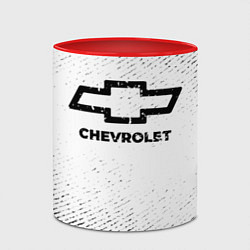 Кружка 3D Chevrolet с потертостями на светлом фоне, цвет: 3D-белый + красный — фото 2