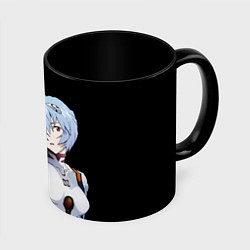 Кружка 3D Евангелион - Аянами Рэй, цвет: 3D-белый + черный