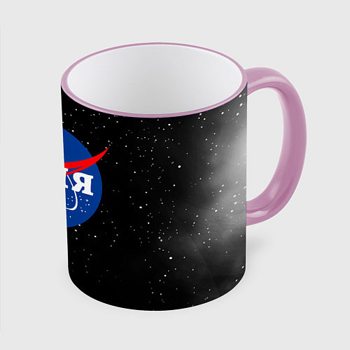 Кружка цветная Сеня Наса космос / 3D-Розовый кант – фото 1