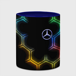 Кружка 3D Mercedes - neon pattern, цвет: 3D-белый + синий — фото 2