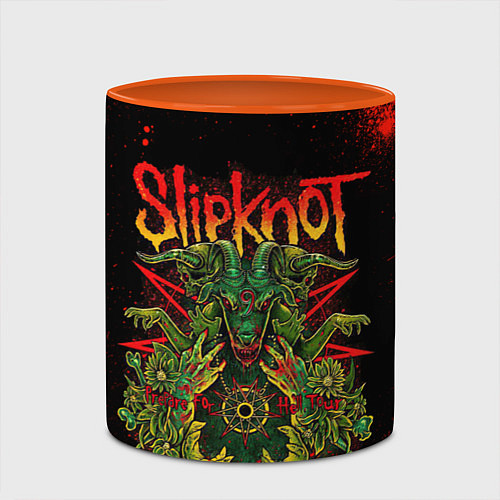 Кружка цветная Slipknot satan / 3D-Белый + оранжевый – фото 2
