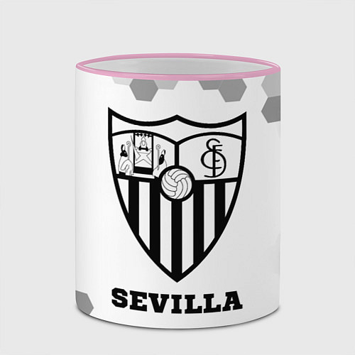 Кружка цветная Sevilla sport на светлом фоне / 3D-Розовый кант – фото 2