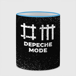 Кружка 3D Depeche Mode с потертостями на темном фоне, цвет: 3D-небесно-голубой кант — фото 2