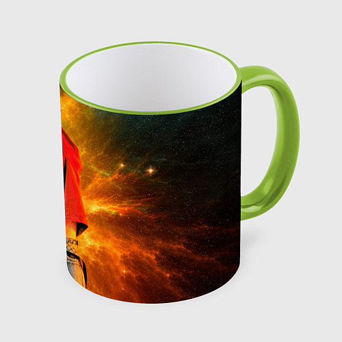 Кружка цветная Hyunjin Stray Kids space / 3D-Светло-зеленый кант – фото 1