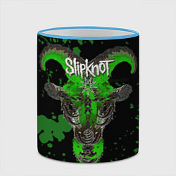 Кружка 3D Slipknot зеленый козел, цвет: 3D-небесно-голубой кант — фото 2