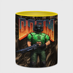 Кружка 3D DOS DOOM - Doomguy, цвет: 3D-белый + желтый — фото 2