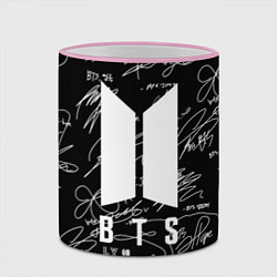 Кружка 3D BTS - Автографы, цвет: 3D-розовый кант — фото 2