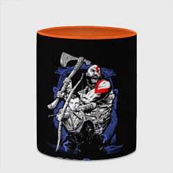 Кружка 3D Кратос,Атрей и Тор GoW Ragnarok, цвет: 3D-белый + оранжевый — фото 2