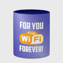 Кружка 3D Бесплатный Wi-Fi навсегда, цвет: 3D-белый + синий — фото 2