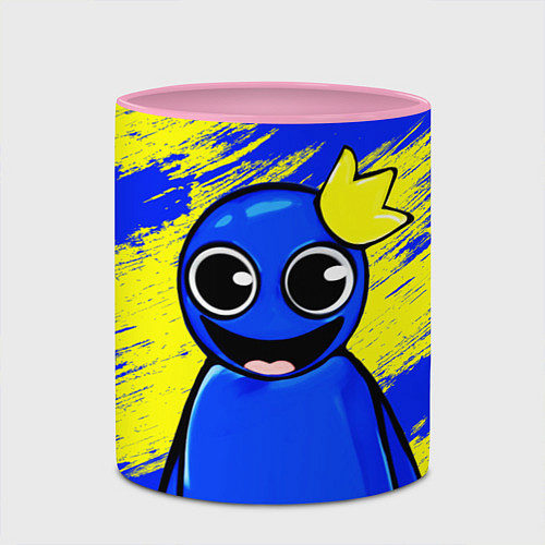 Кружка цветная Радужные друзья радостный Синий / 3D-Белый + розовый – фото 2