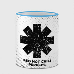 Кружка 3D Red Hot Chili Peppers с потертостями на светлом фо, цвет: 3D-небесно-голубой кант — фото 2