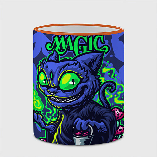 Кружка цветная Волшебный котейка / 3D-Оранжевый кант – фото 2