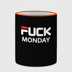 Кружка 3D Fuck monday - antibrand, fila, цвет: 3D-оранжевый кант — фото 2