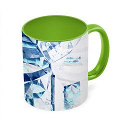 Кружка 3D Рассеивающие кристаллы, цвет: 3D-белый + светло-зеленый