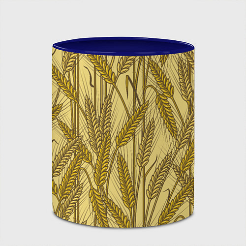 Кружка цветная Винтажные колоски пшеницы / 3D-Белый + синий – фото 2