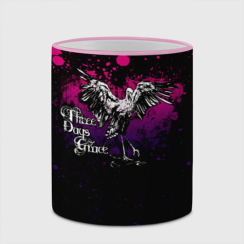 Кружка цветная Three Days Grace stork / 3D-Розовый кант – фото 2