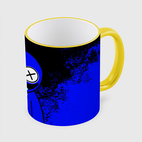 Кружка цветная Радужные друзья: улыбчивый Синий / 3D-Желтый кант – фото 1