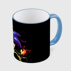 Кружка 3D Sonic Exe - Hedgehog - video game, цвет: 3D-небесно-голубой кант