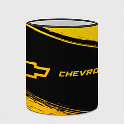 Кружка 3D Chevrolet - gold gradient: надпись и символ, цвет: 3D-черный кант — фото 2