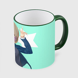 Кружка 3D Милая Кэкэ Тан - Живая любовь Суперзвезда, цвет: 3D-зеленый кант