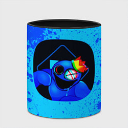 Кружка 3D Радужные друзья: Синий глитч, цвет: 3D-белый + черный — фото 2