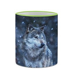 Кружка 3D Лесной волк, цвет: 3D-светло-зеленый кант — фото 2