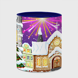 Кружка 3D Новогодний салют, цвет: 3D-белый + синий — фото 2